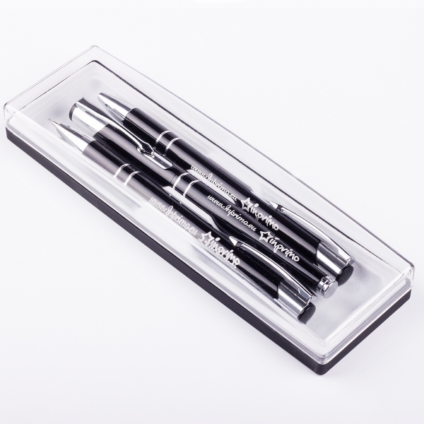 Zestaw Cosmo 3-elementowy z grawerem (długopis + pióro + ołówek)